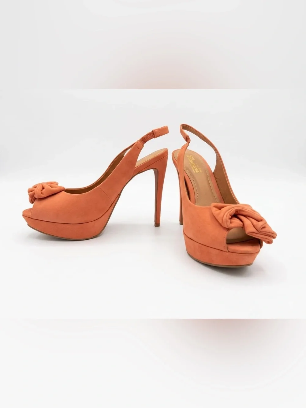 Filomena Brazilian shoes Women's Suede Slingback Platform Pump in Coral